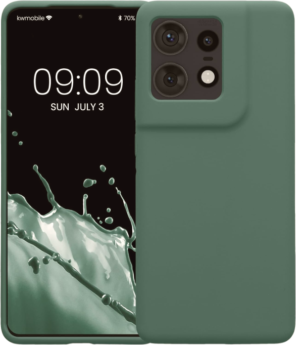 Θήκη Motorola Edge 50 Pro KWmobile Soft Flexible Rubber Cover Σιλικόνης Forest Green