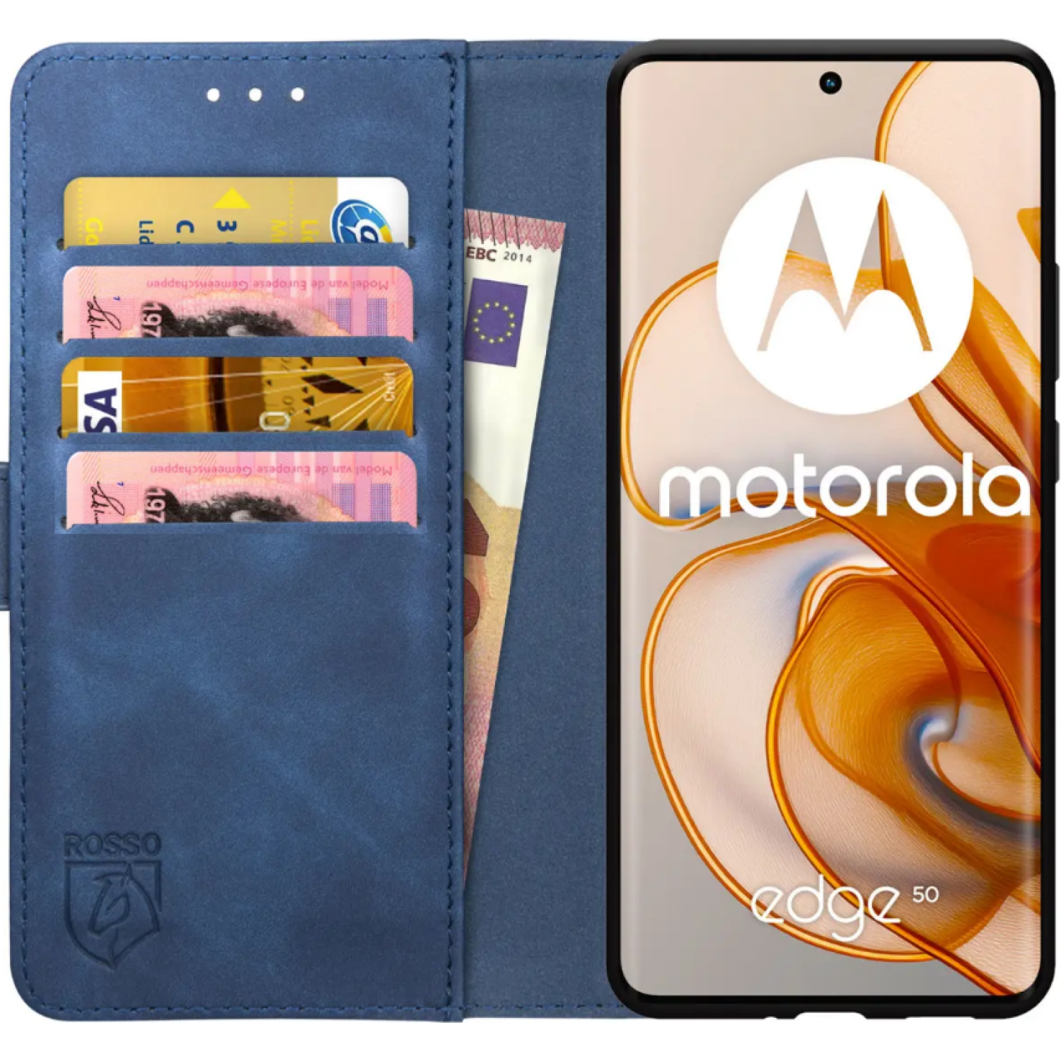 Θήκη Motorola Edge 50 Rosso Element PU Πορτοφόλι Blue