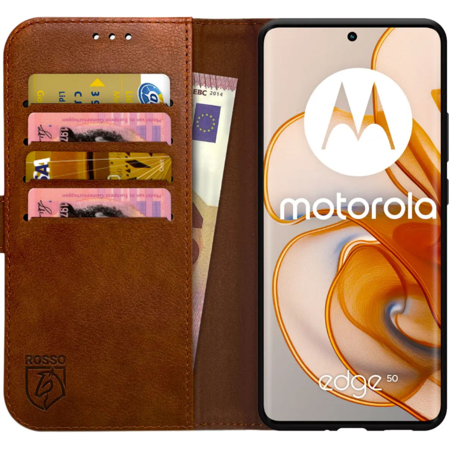 Θήκη Motorola Edge 50 Rosso Element PU Πορτοφόλι Brown