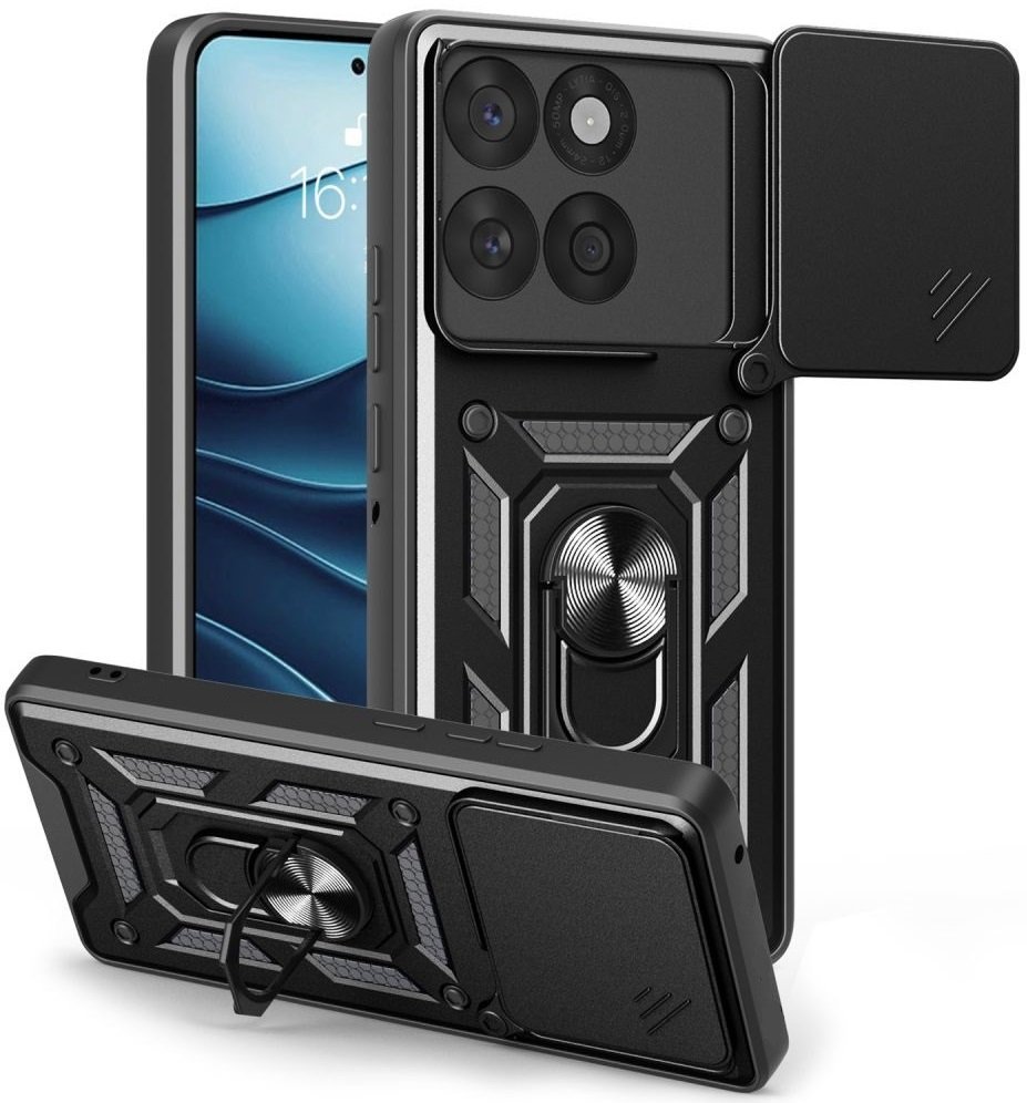 Θήκη Motorola Edge 60 / Edge 60 Fusion Tech-Protect Camshield Pro Ανθεκτική με Κάλυμμα για την Κάμερα & Ring Holder Black