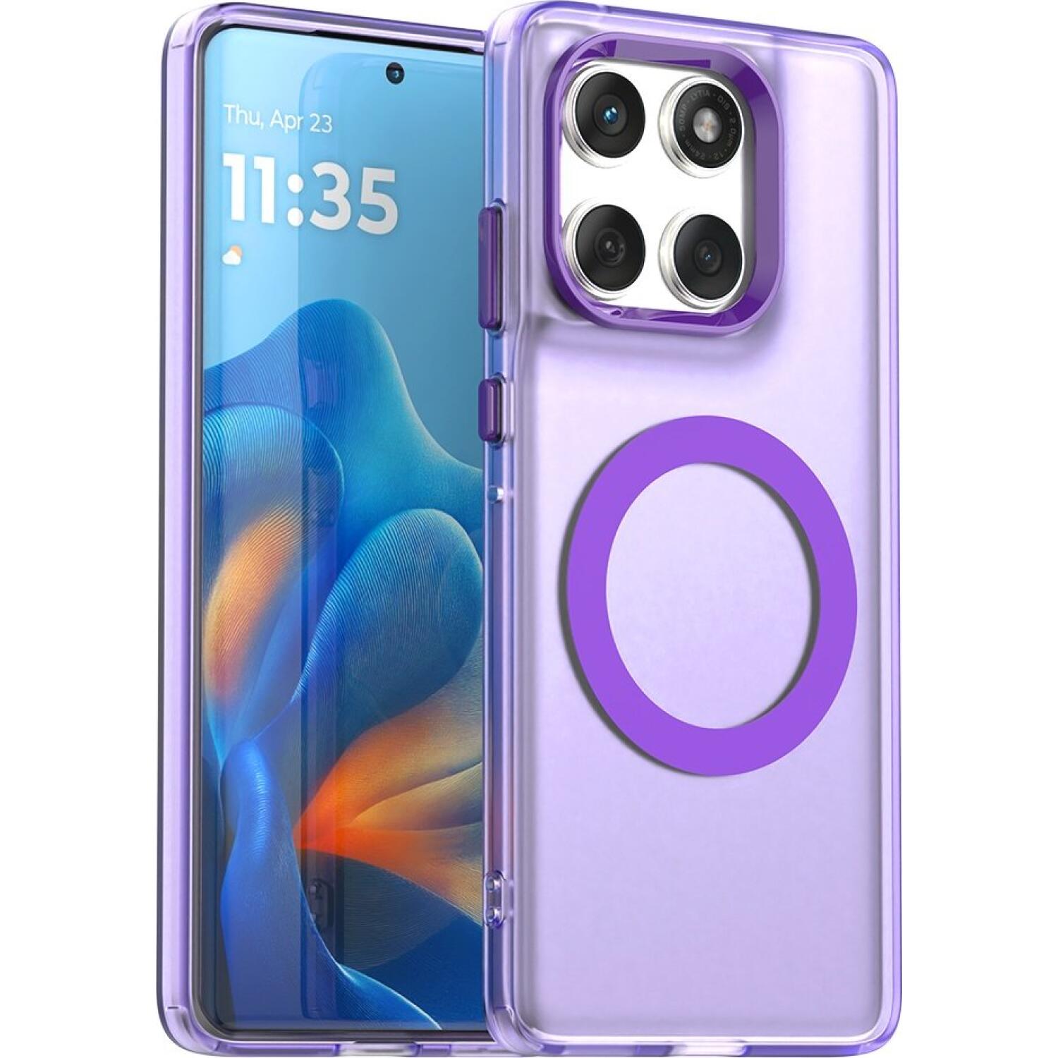 Θήκη Motorola Edge 60 / Edge 60 Fusion Techsuit CandyCase Σκληρή Ημιδιάφανη με MagSafe Purple