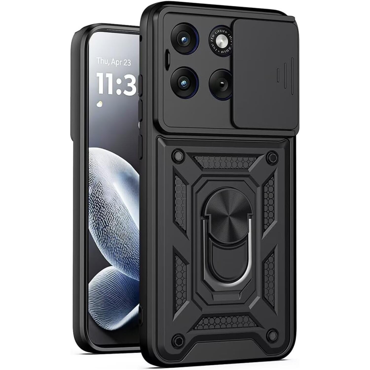 Θήκη Motorola Edge 70 Fusion Bodycell Armor Slide Ανθεκτική με Κάλυμμα για την Κάμερα & Μεταλλικό Ring Holder Black