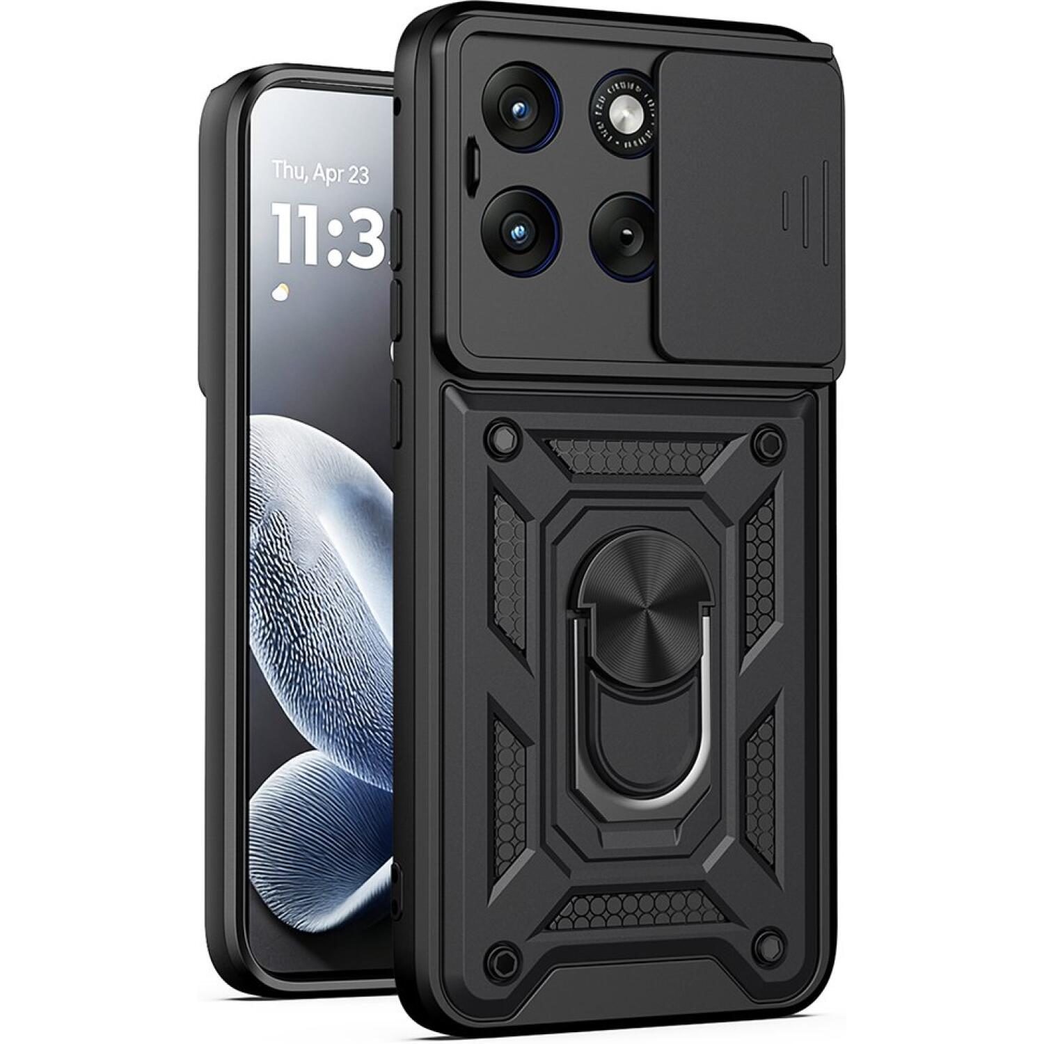 Θήκη Motorola Edge 70 Fusion Techsuit CamShield Ανθεκτική με Κάλυμμα για την Κάμερα & Μεταλλικό Ring Holder Black