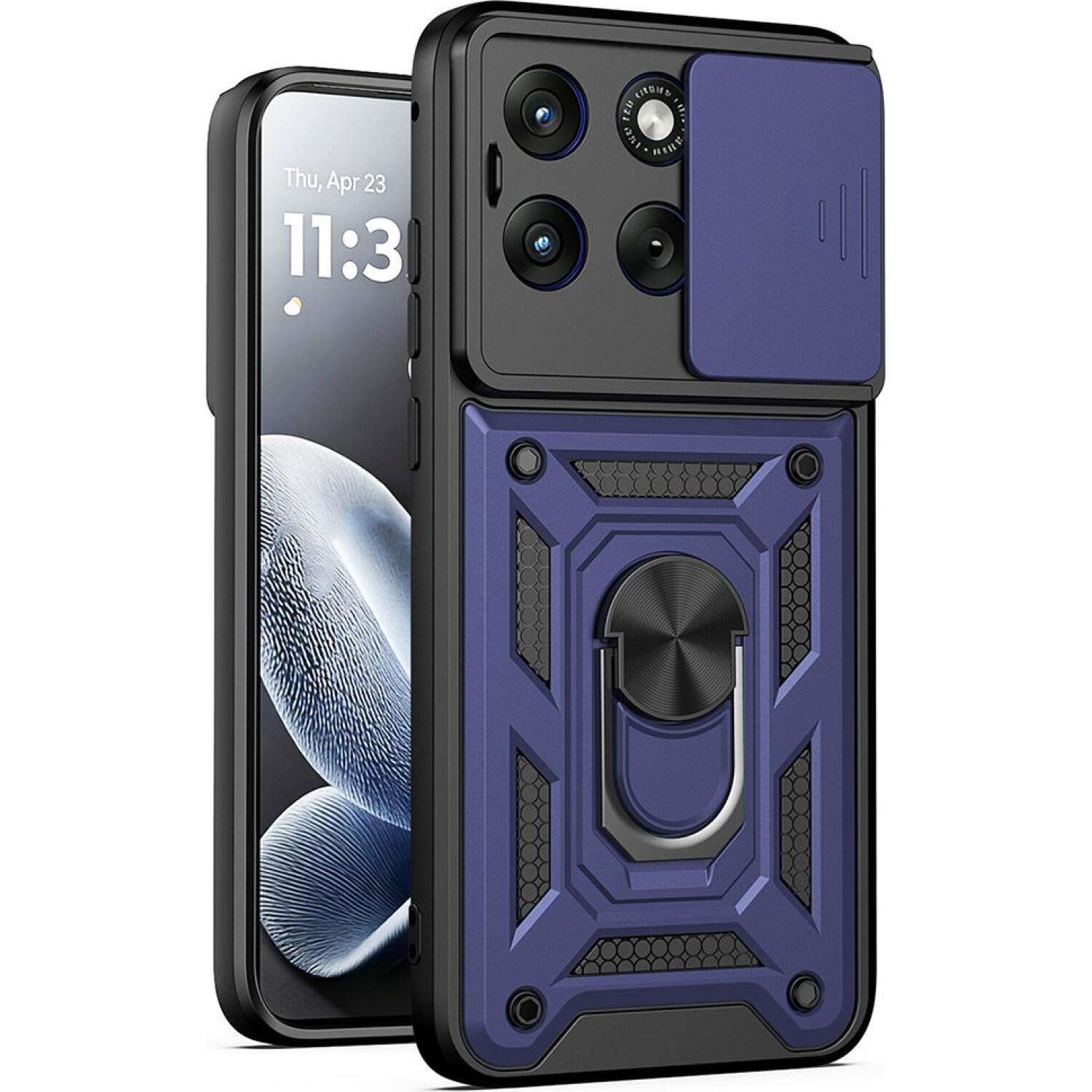 Θήκη Motorola Edge 70 Fusion Techsuit CamShield Ανθεκτική με Κάλυμμα για την Κάμερα & Μεταλλικό Ring Holder Blue