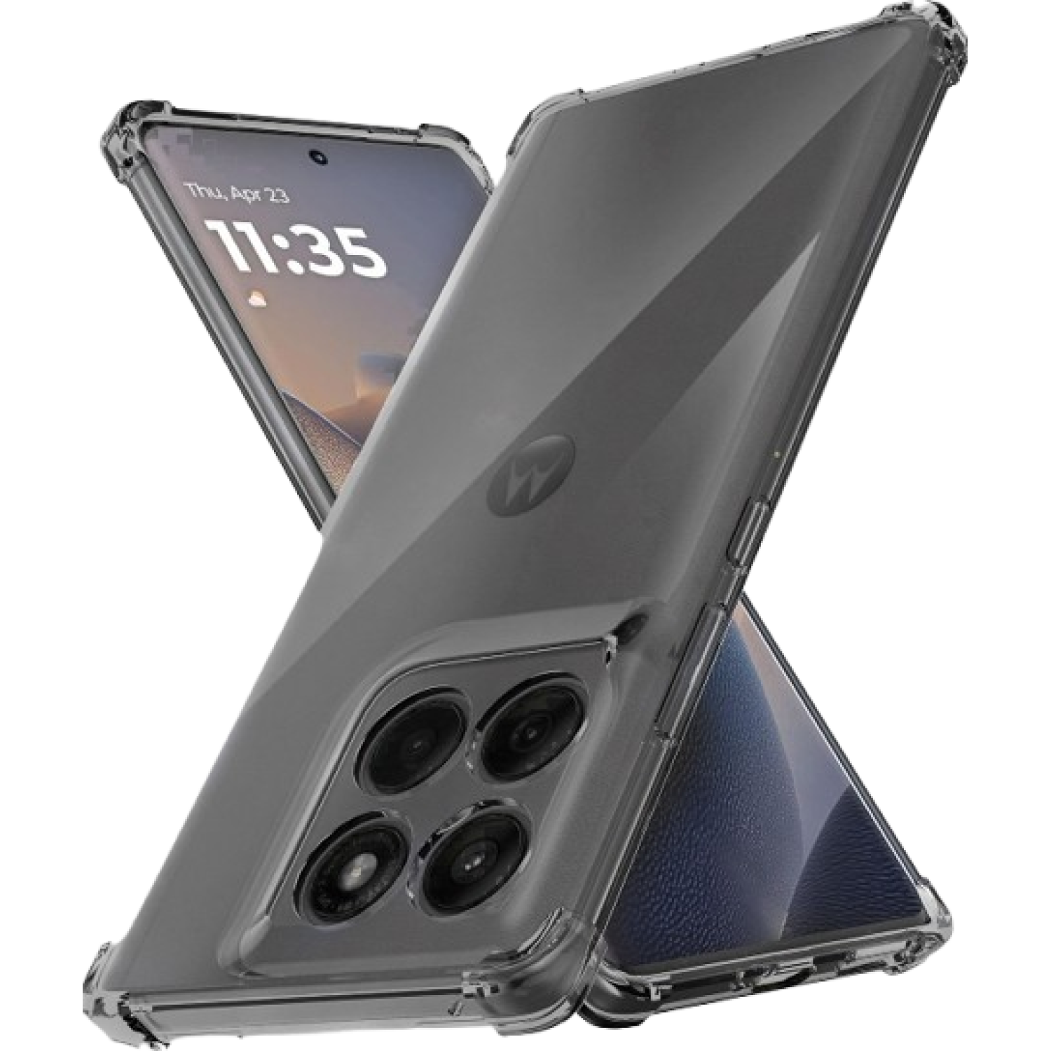 Θήκη Motorola Edge 70 Fusion Techsuit Shockproof Clear Silicone Σιλικόνης Smoke Black