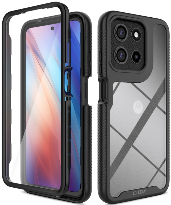 Θήκη Motorola Moto G15 / G15 Power / G05 / E15 Tech-Protect Defense Διάφανη Full Body 360° Black