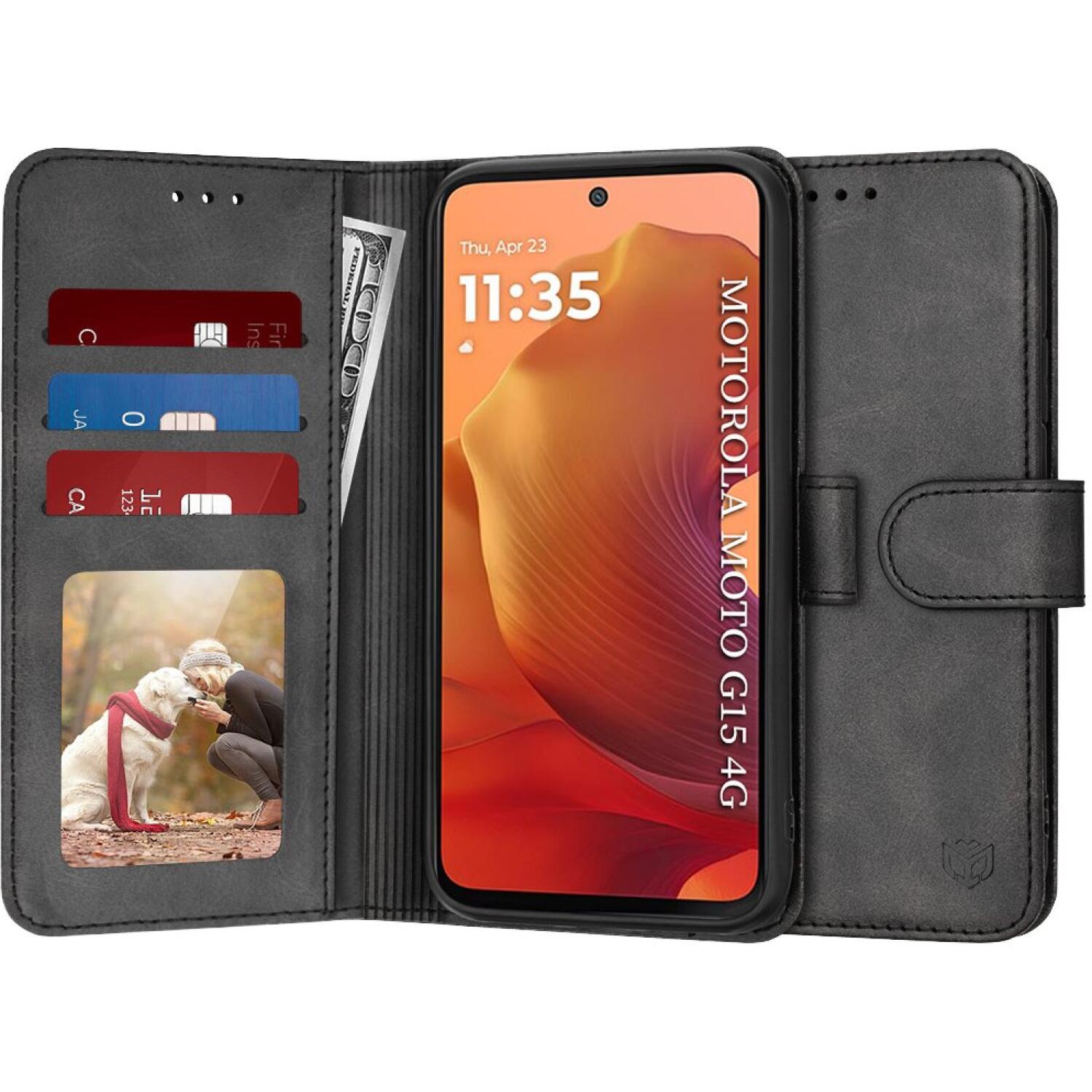 Θήκη Motorola Moto G17 / G17 Power / G15 / G15 Power Techsuit Diary Book Πορτοφόλι Black