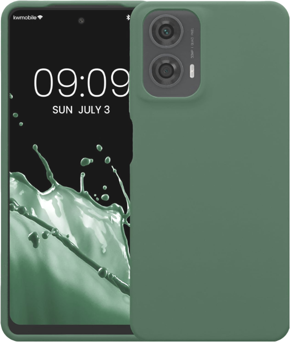 Θήκη Motorola Moto G24 / G04 - KWmobile Soft Flexible Rubber Cover Σιλικόνης - Forest Green