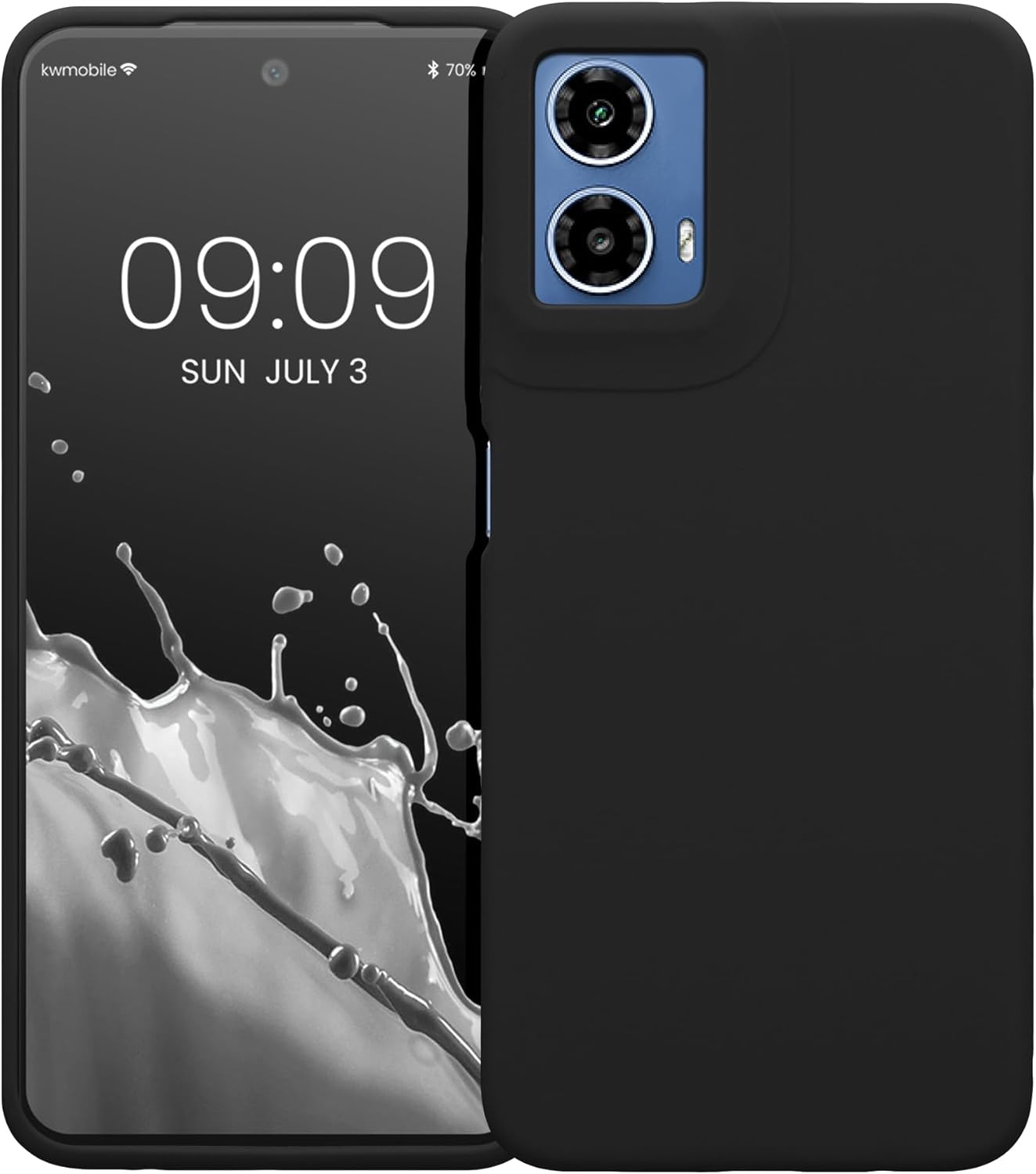 Θήκη Motorola Moto G34 - KWmobile Soft Flexible Rubber Cover Σιλικόνης - Black