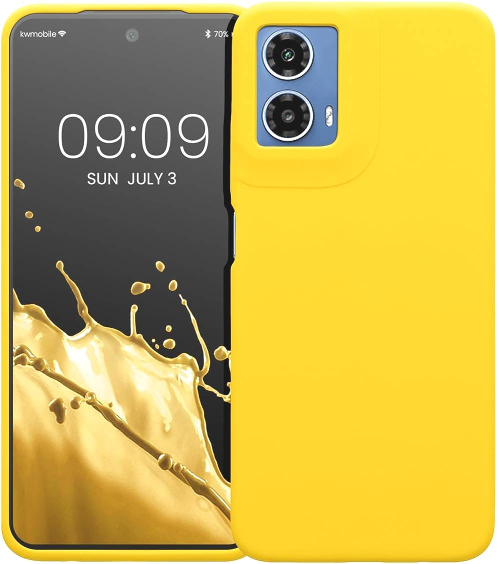 Θήκη Motorola Moto G34 - KWmobile Soft Flexible Rubber Cover Σιλικόνης - Radiant Yellow
