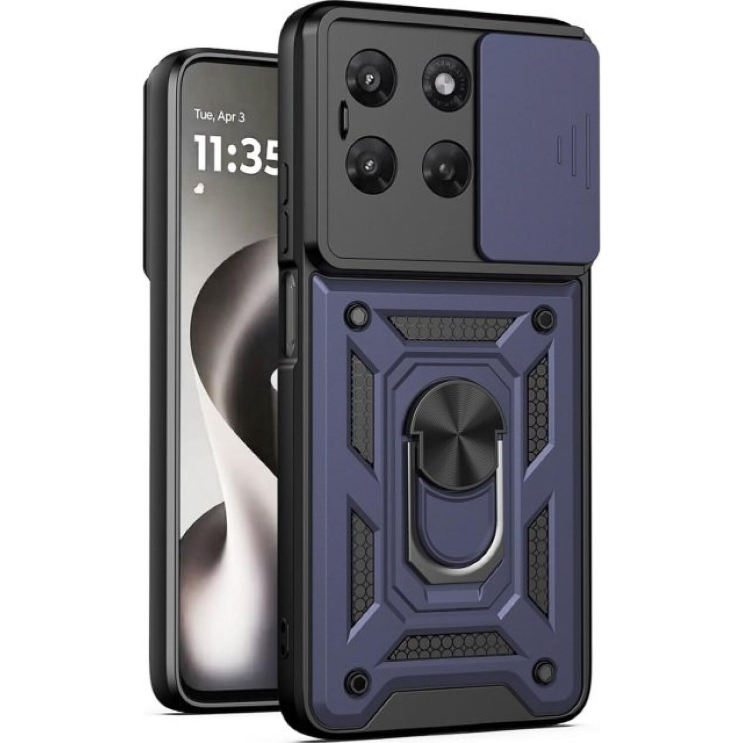 Θήκη Motorola Moto G47 / Moto G37 Techsuit CamShield Ανθεκτική με Κάλυμμα Κάμερας & Ring Holder Blue