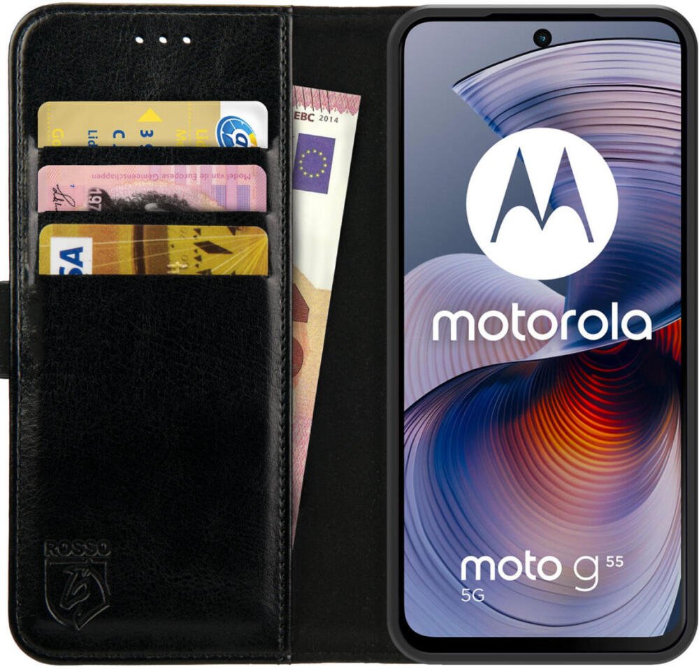 Θήκη Motorola Moto G55 Rosso Element PU Πορτοφόλι Black