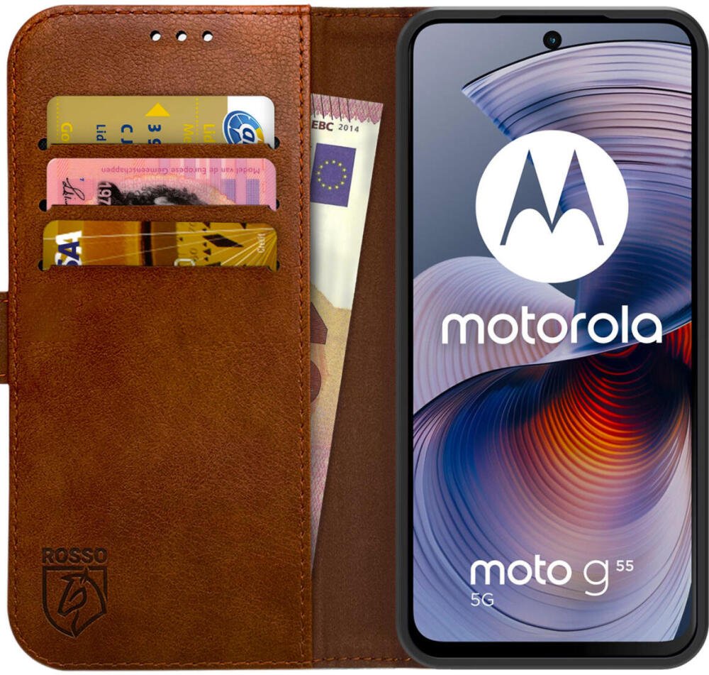 Θήκη Motorola Moto G55 Rosso Element PU Πορτοφόλι Brown