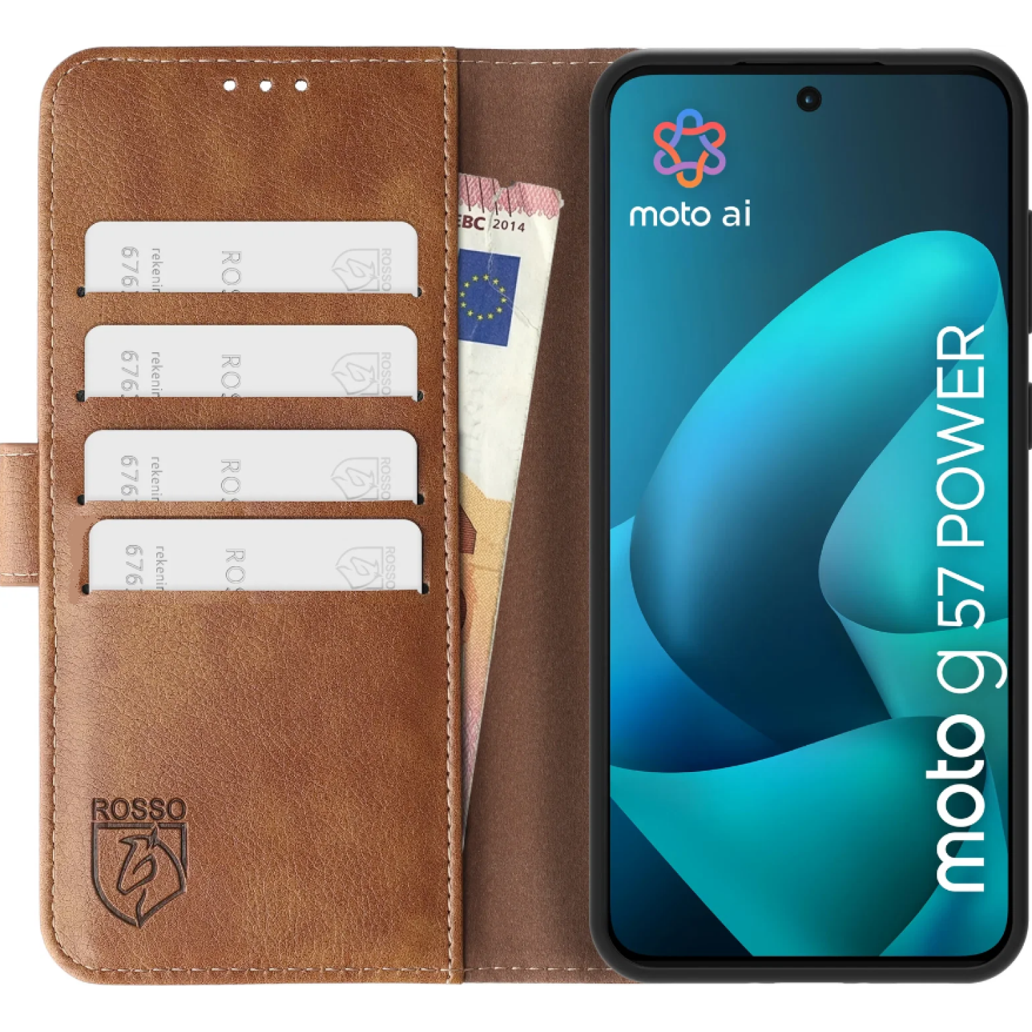 Θήκη Motorola Moto G67 Power / G57 Power Rosso Element PU Πορτοφόλι Brown