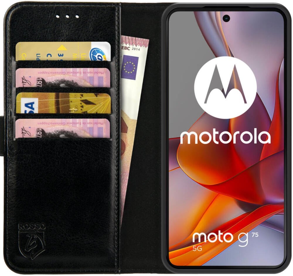 Θήκη Motorola Moto G75 Rosso Element PU Πορτοφόλι Black