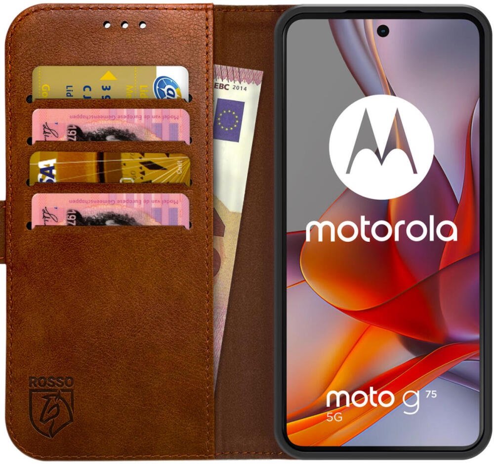 Θήκη Motorola Moto G75 Rosso Element PU Πορτοφόλι Brown