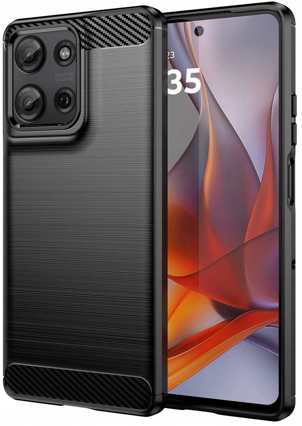 Θήκη Motorola Moto G75 Spacecase Carbon Σιλικόνης - Black (5905719113865)