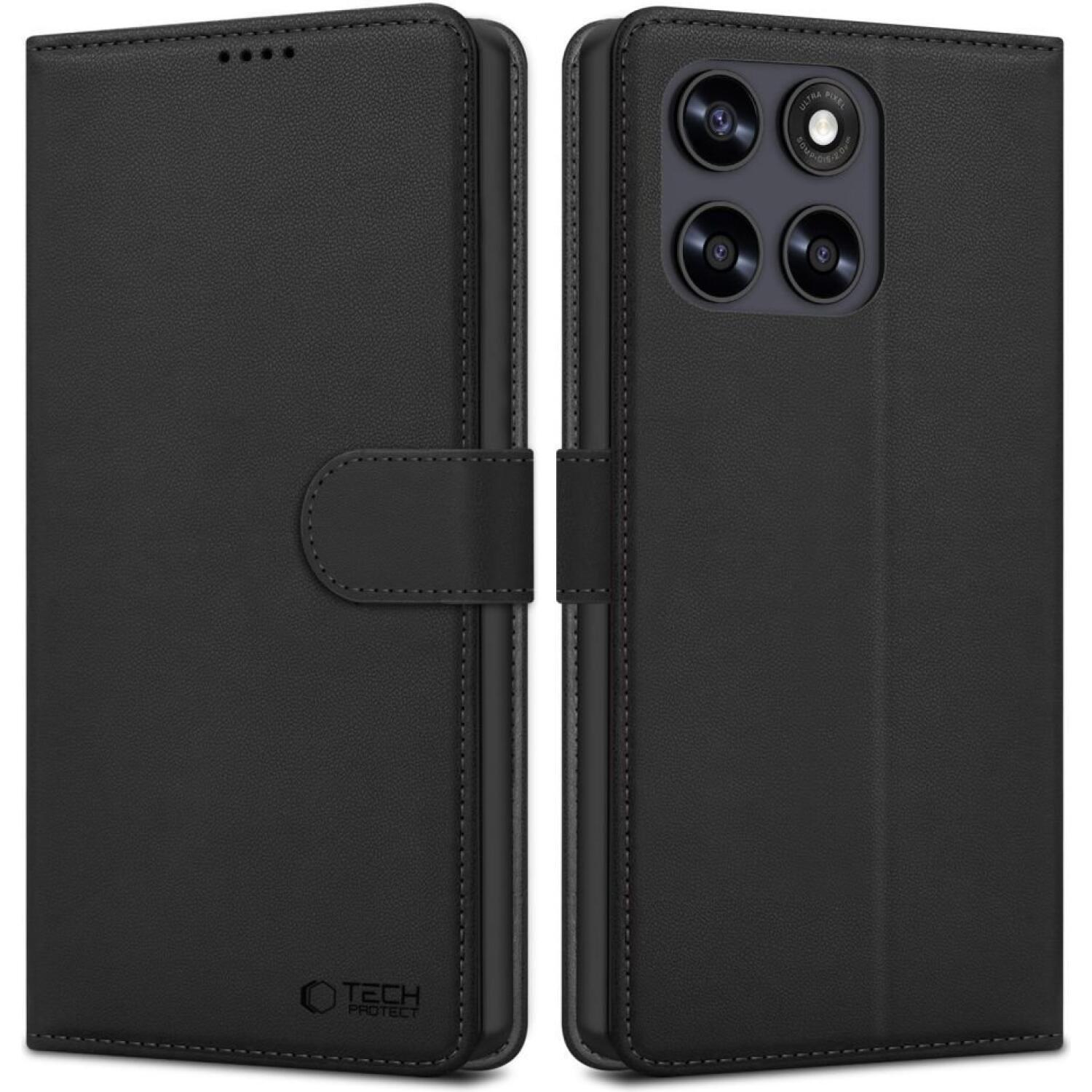 Θήκη Motorola Moto G77 / G67 Tech-Protect Wallet Πορτοφόλι Black 