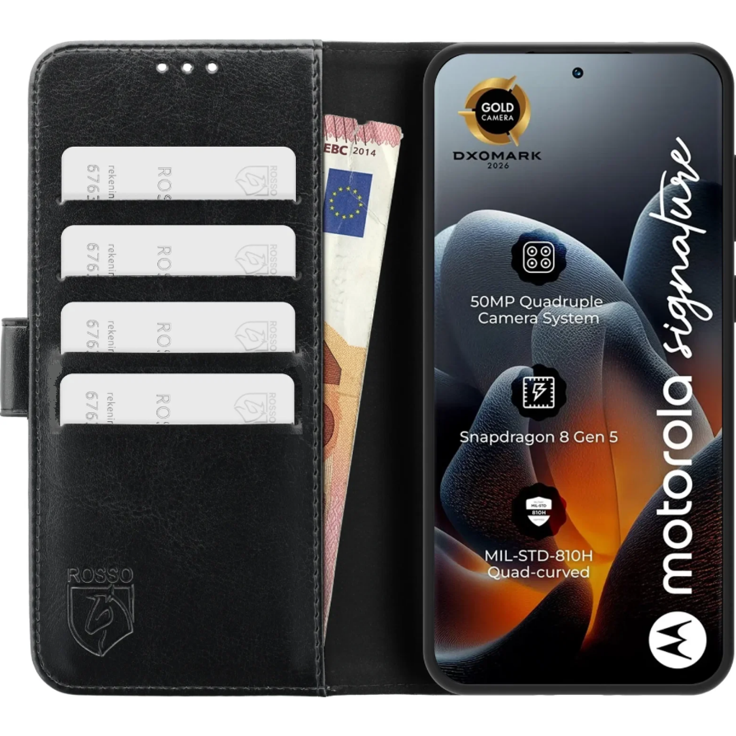 Θήκη Motorola Signature Rosso Element PU Πορτοφόλι Black