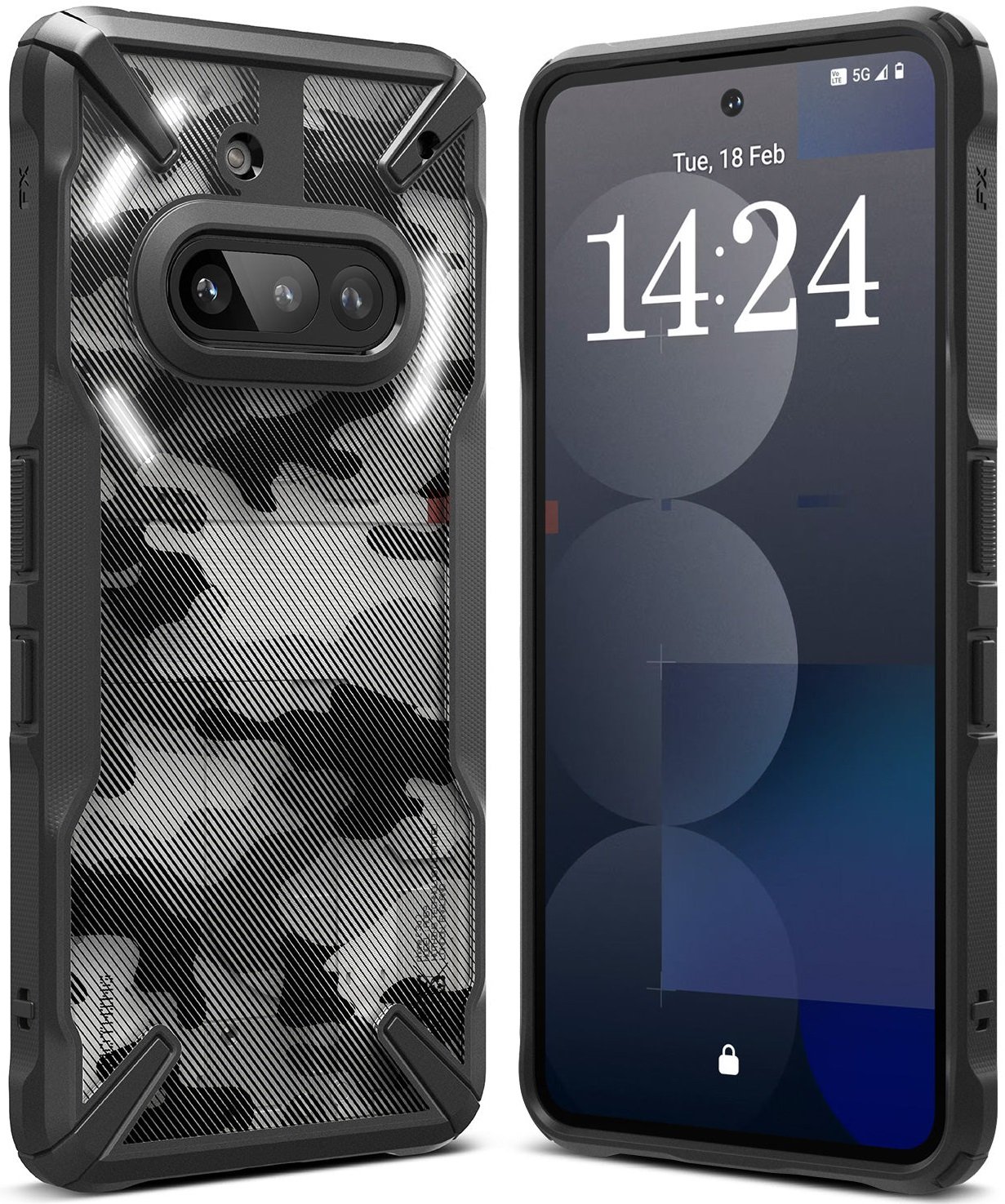 Θήκη Nothing Phone 3a Ringke Fusion X Σκληρή Camo Black