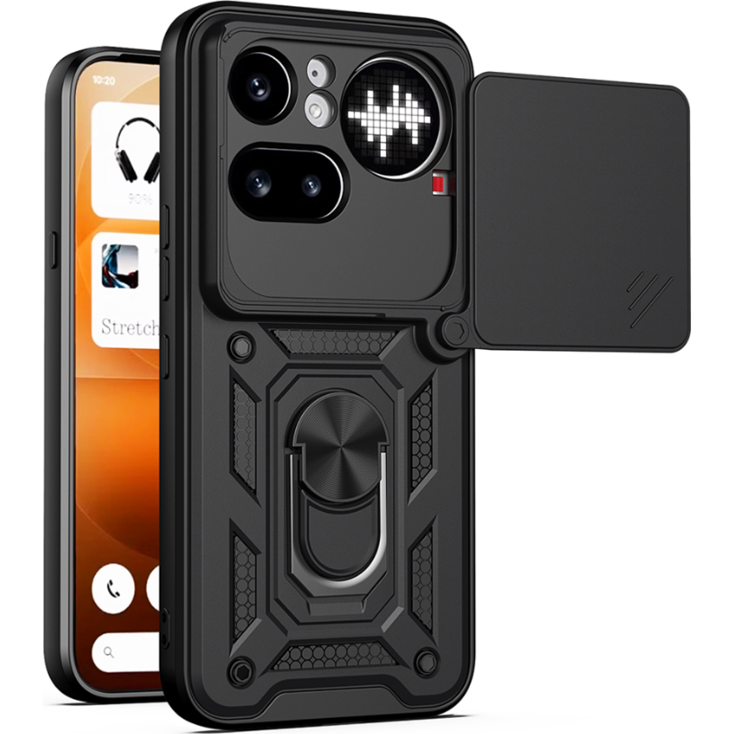 Θήκη Nothing Phone 4a Pro Techsuit CamShield Ανθεκτική με Κάλυμμα Κάμερας & Ring Holder Black
