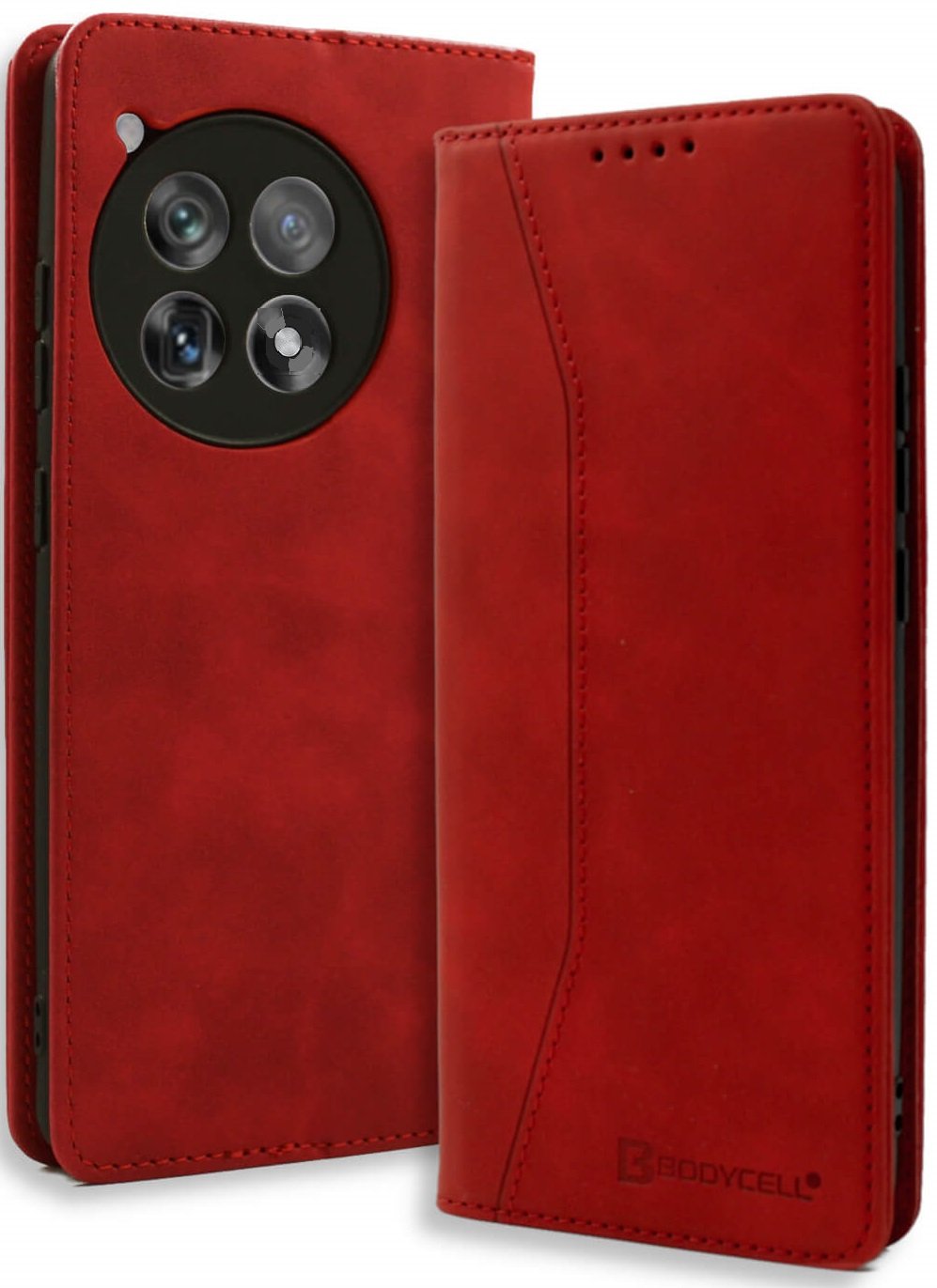 Θήκη OnePlus 12R Bodycell Book Case Πορτοφόλι Red
