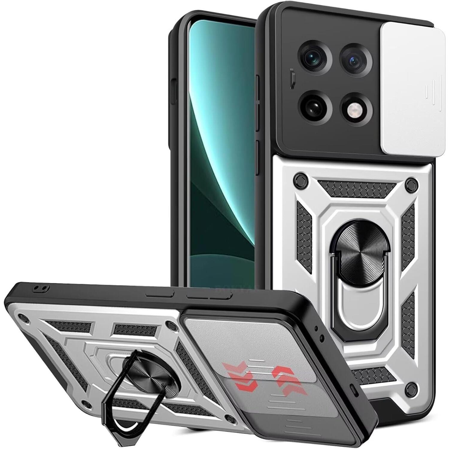 Θήκη OnePlus 13R Bodycell Armor Slide Ανθεκτική με Κάλυμμα για την Κάμερα & Μεταλλικό Ring Holder Silver