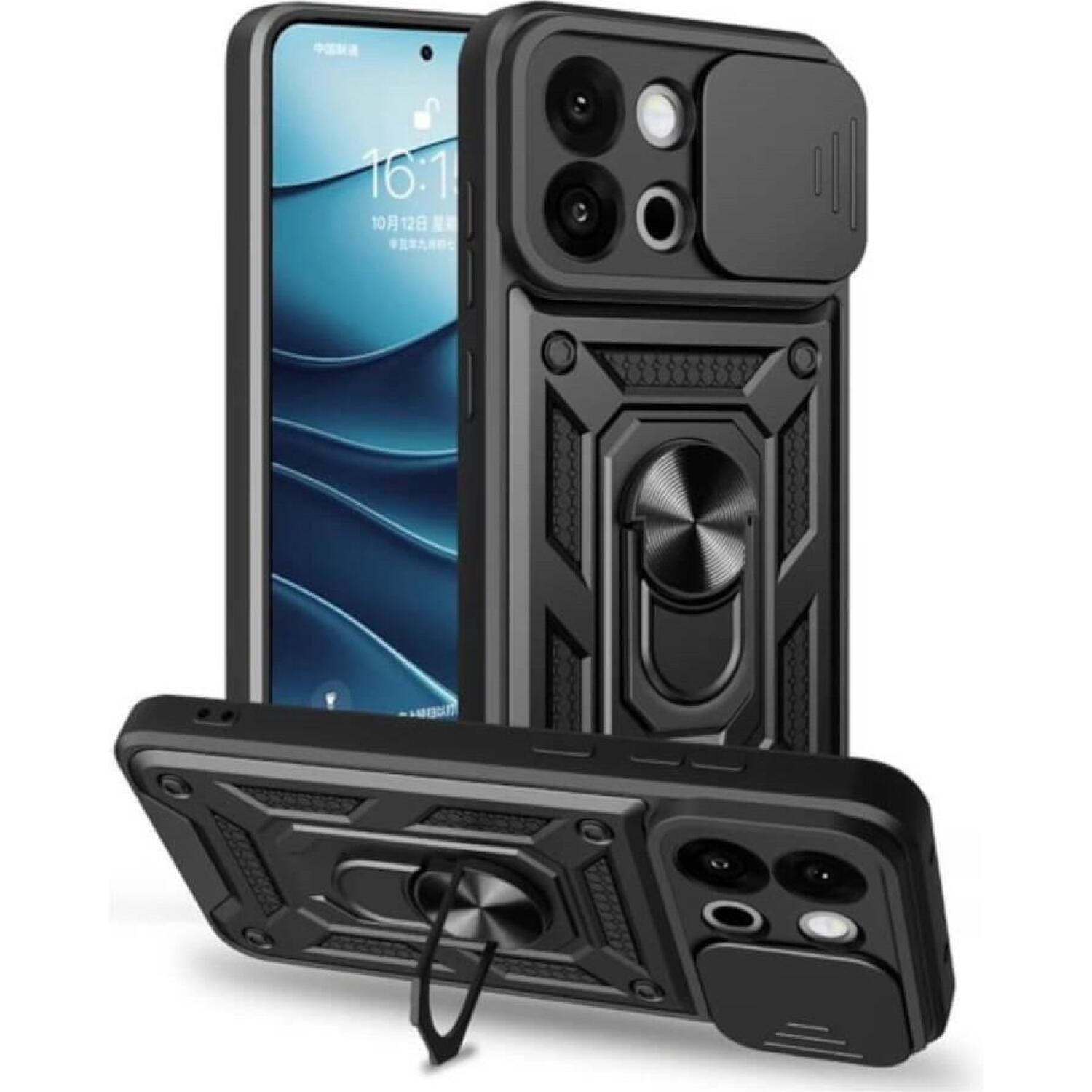 Θήκη OnePlus 13T / 13s Bodycell Armor Slide Ανθεκτική με Κάλυμμα για την Κάμερα & Μεταλλικό Ring Holder Black