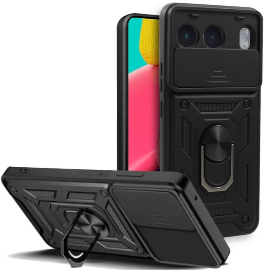 Θήκη OnePlus Nord 4 - Bodycell Armor Slide Ανθεκτική με Κάλυμμα για την Κάμερα & Μεταλλικό Ring Holder - Black