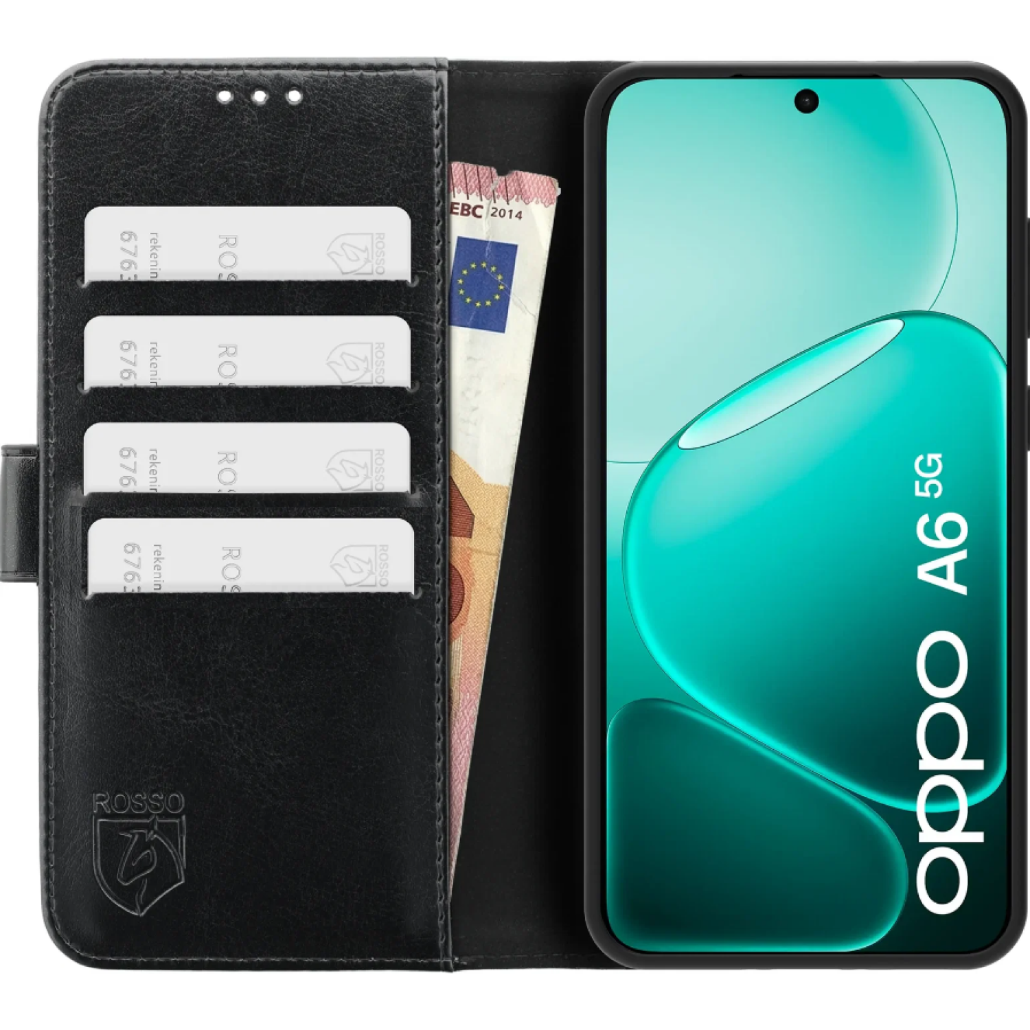 Θήκη Oppo A6 5G Rosso Element PU Πορτοφόλι Black