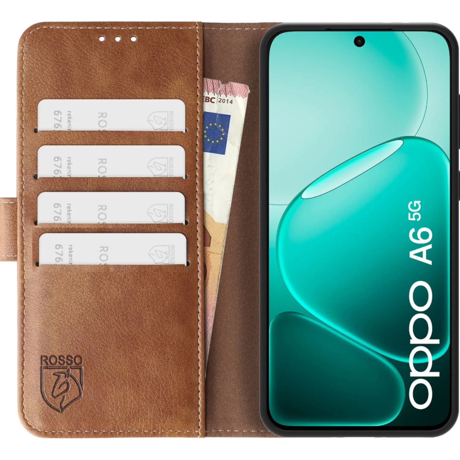 Θήκη Oppo A6 5G Rosso Element PU Πορτοφόλι Brown