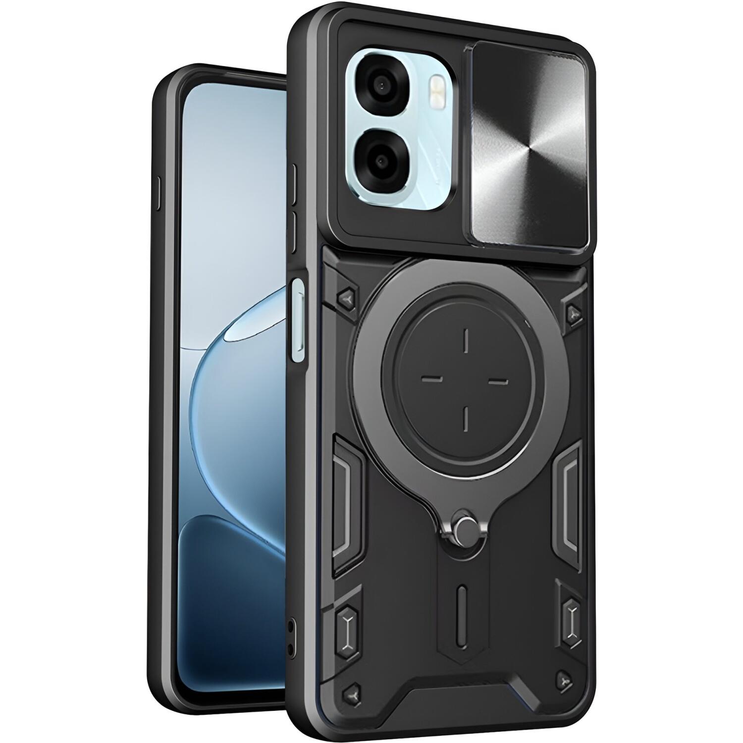 Θήκη Oppo A6x Techsuit CamGuard Pro με Κάλυμμα για την Κάμερα & Μεταλλικό KickStand Black