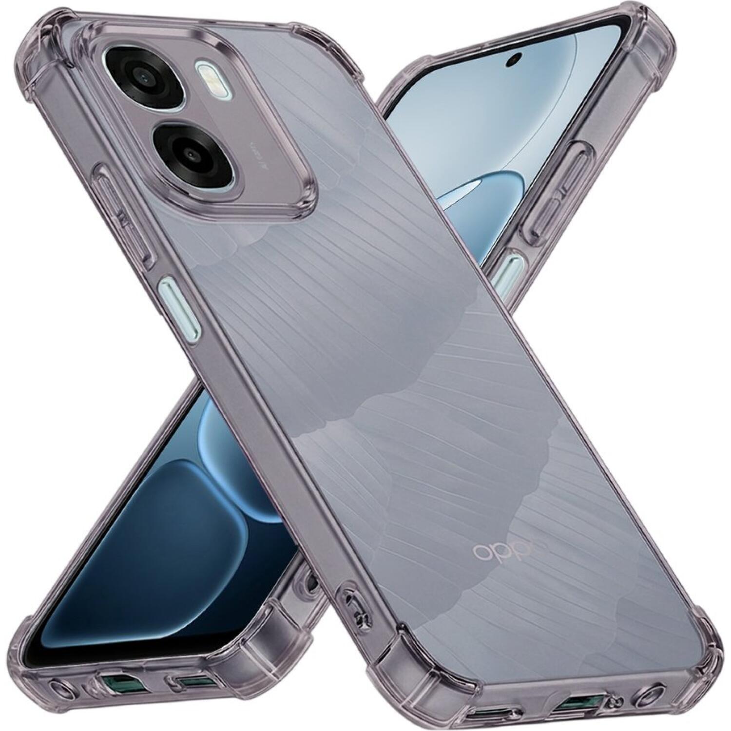 Θήκη Oppo A6x Techsuit Shockproof Clear Silicone Σιλικόνης Smoke Black