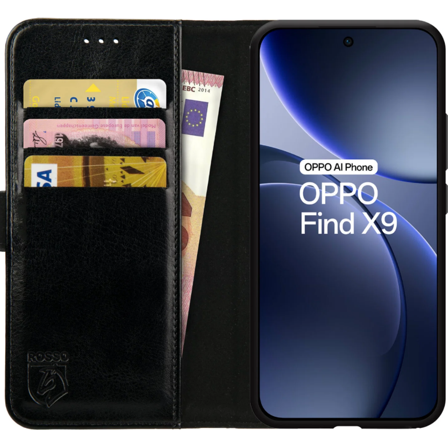 Θήκη Oppo Find X9 Κόκκινο Element PU Πορτοφόλι - Black (8719246548864)