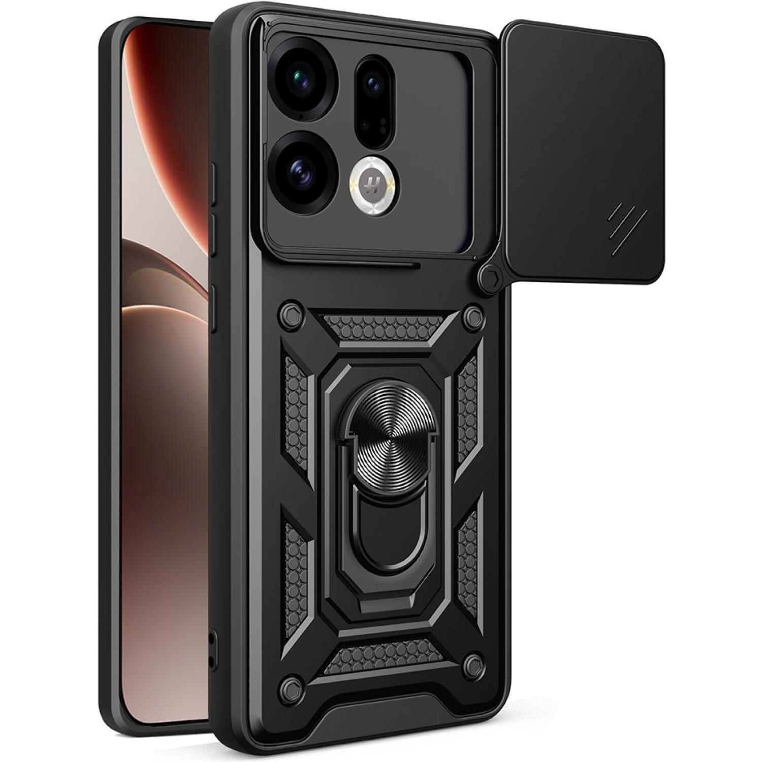 Θήκη Oppo Find X9 Techsuit CamShield Ανθεκτική με Κάλυμμα για την Κάμερα & Μεταλλικό Ring Holder Black