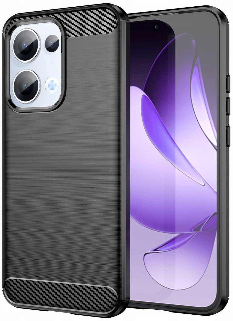 Θήκη Oppo Reno13 5G Spacecase Carbon Σιλικόνης Black