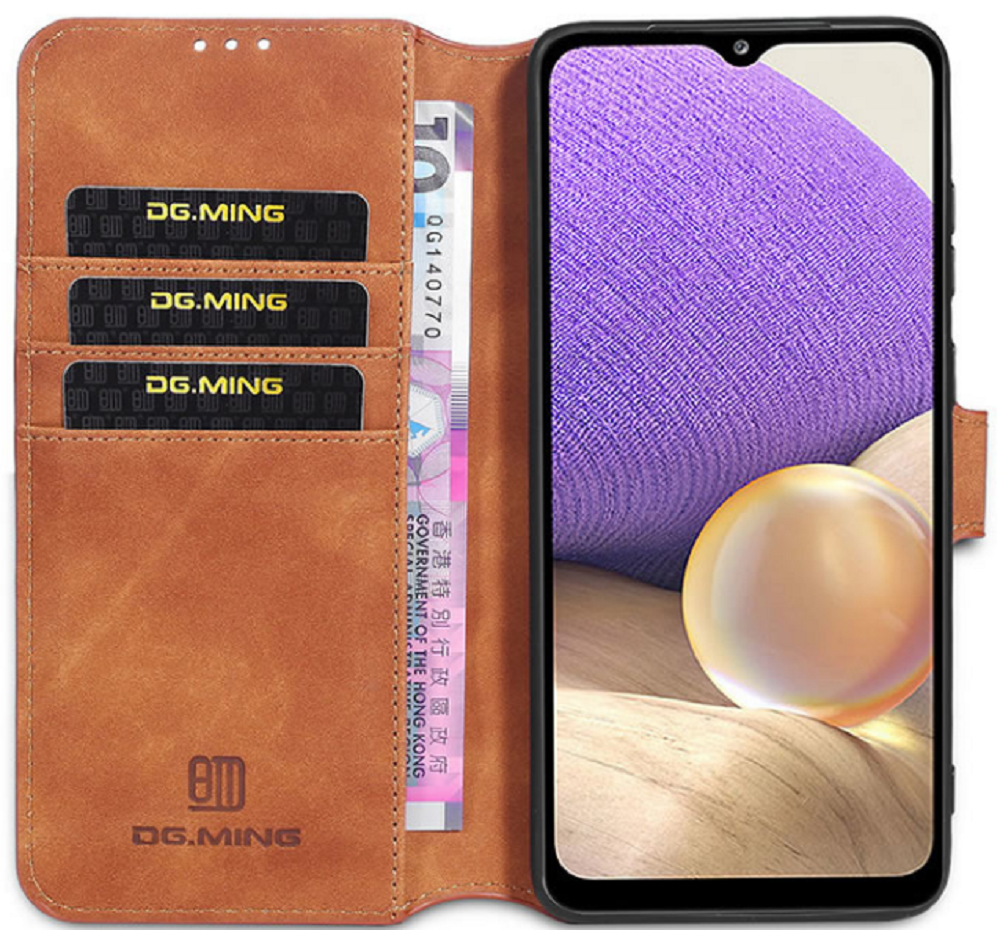 DG. Ming Θήκη Πορτοφόλι - Samsung Galaxy A32 5G - Light Brown
