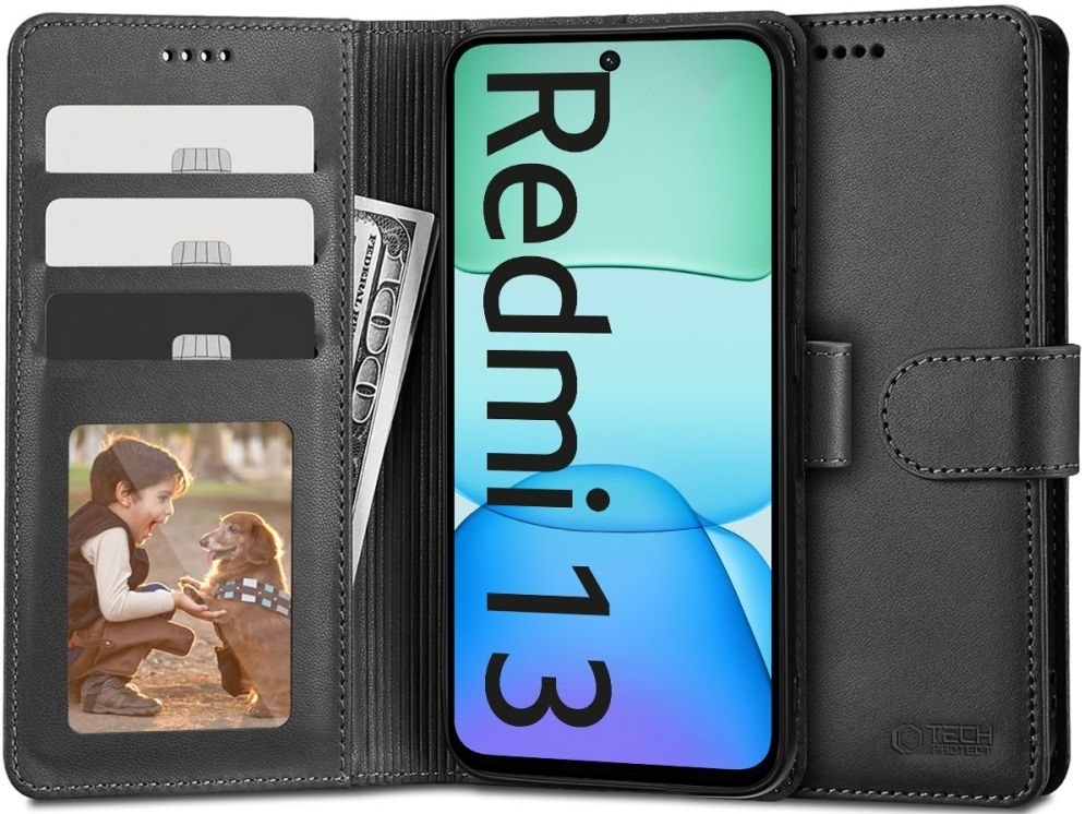 Θήκη Πορτοφόλι - Xiaomi Redmi 13 4G - Tech-Protect Wallet - Black