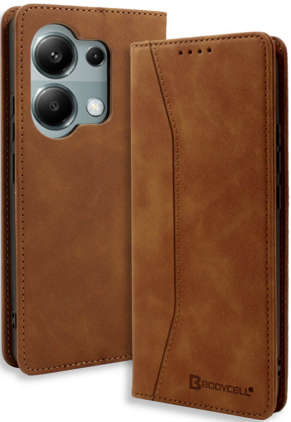 Θήκη Πορτοφόλι - Xiaomi Redmi Note 13 Pro 4G / Poco M6 Pro 4G - Bodycell Book Case - Brown