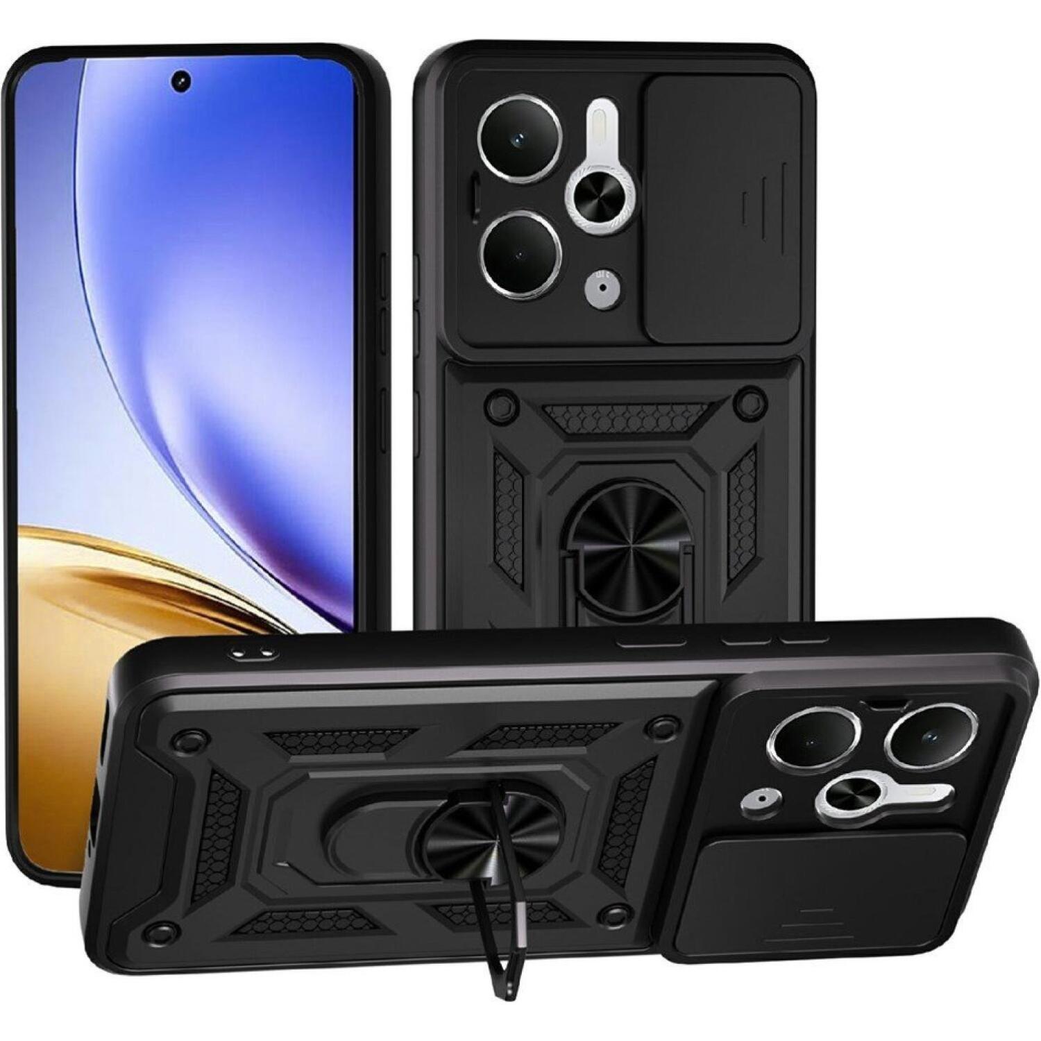 Θήκη Realme 14T 5G Bodycell Armor Slide Ανθεκτική με Κάλυμμα για την Κάμερα & Μεταλλικό Ring Holder Black