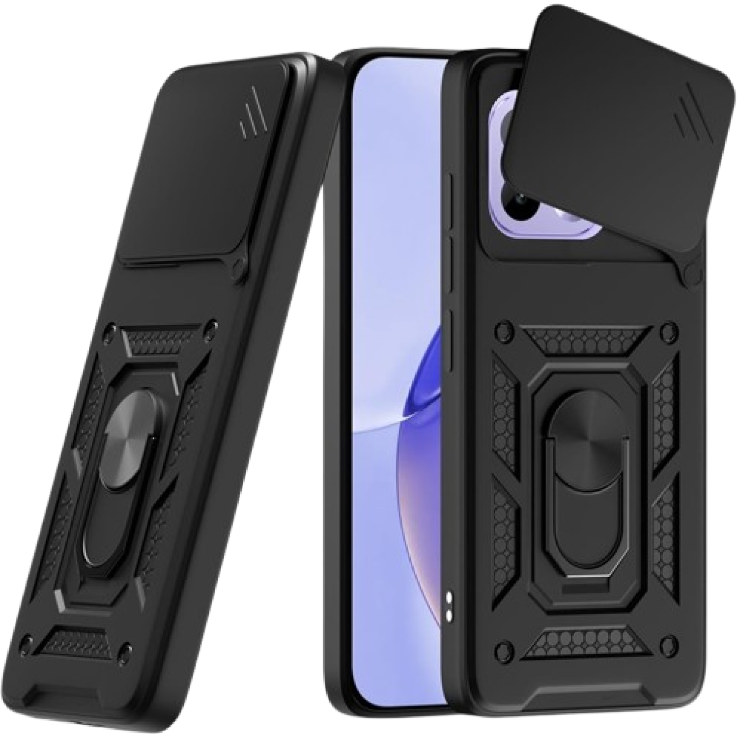 Θήκη Realme 16 Pro Techsuit CamShield Ανθεκτική με Κάλυμμα για την Κάμερα & Μεταλλικό Ring Holder Black