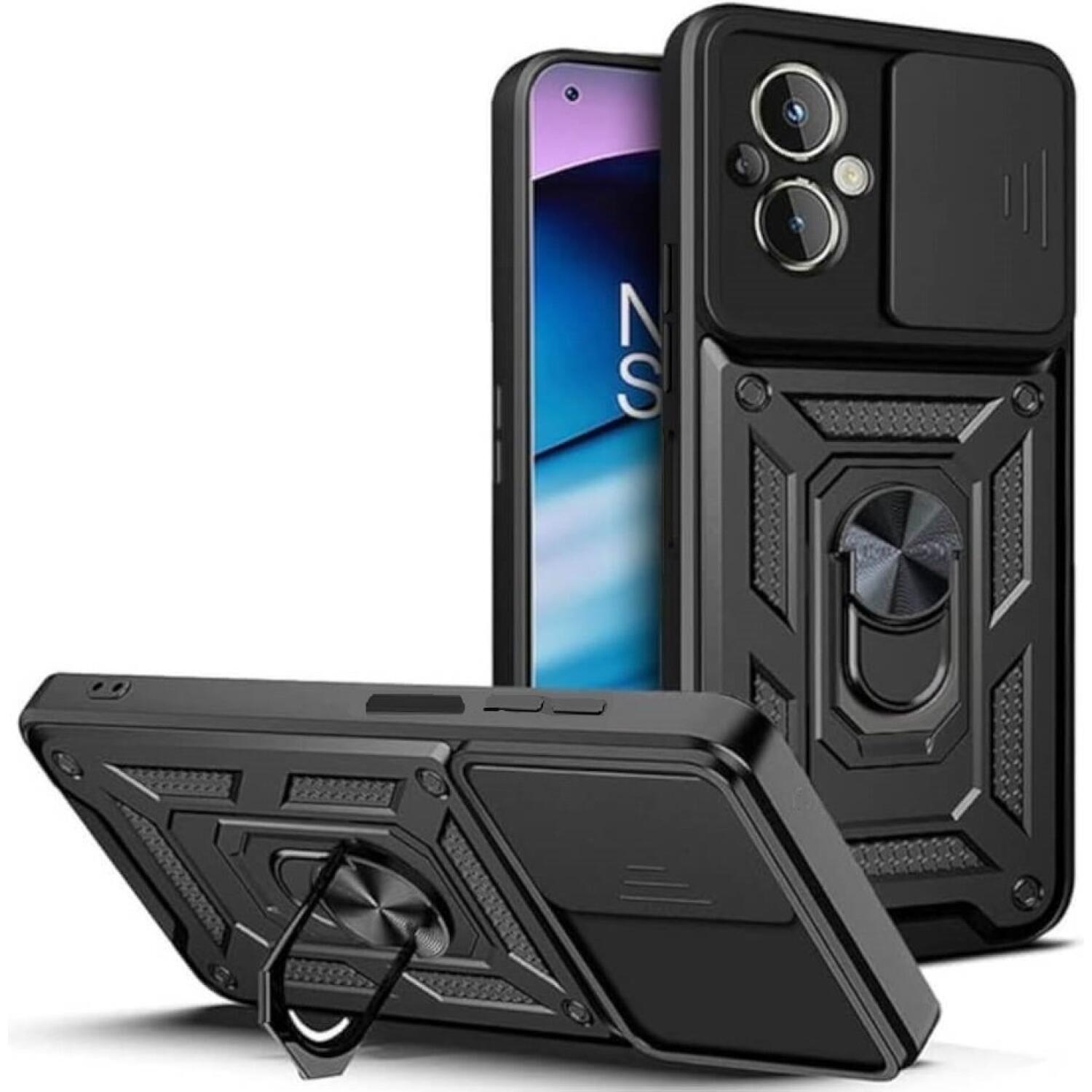 Θήκη Realme C67 4G Bodycell Armor Slide Ανθεκτική με Κάλυμμα για την Κάμερα & Μεταλλικό Ring Holder Black