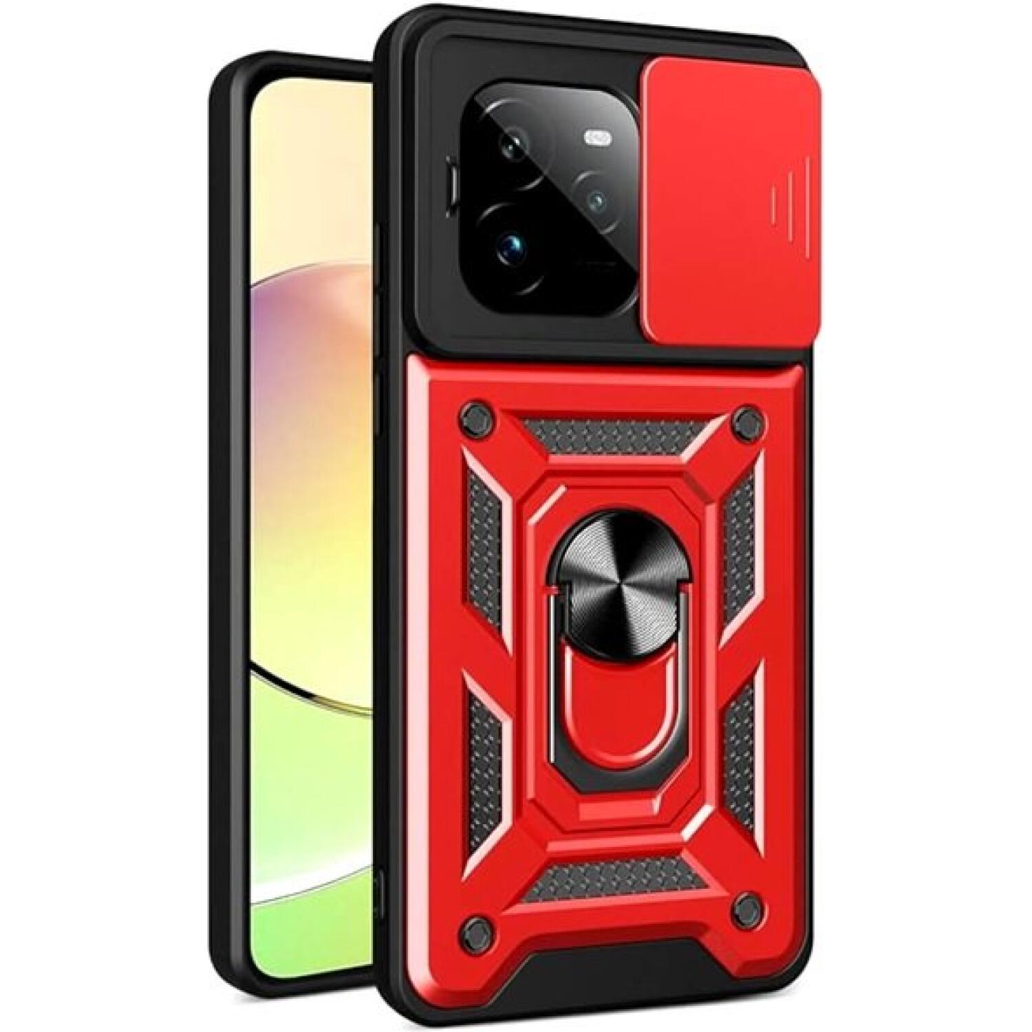 Θήκη Realme GT 7 Pro Bodycell Armor Slide Ανθεκτική με Κάλυμμα για την Κάμερα & Μεταλλικό Ring Holder Red