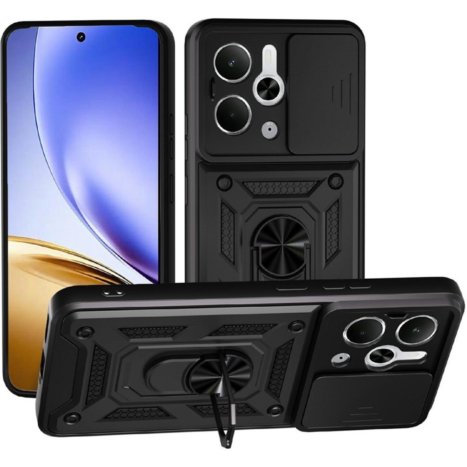 Θήκη Realme P3 Bodycell Armor Slide Ανθεκτική με Κάλυμμα για την Κάμερα & Μεταλλικό Ring Holder Black