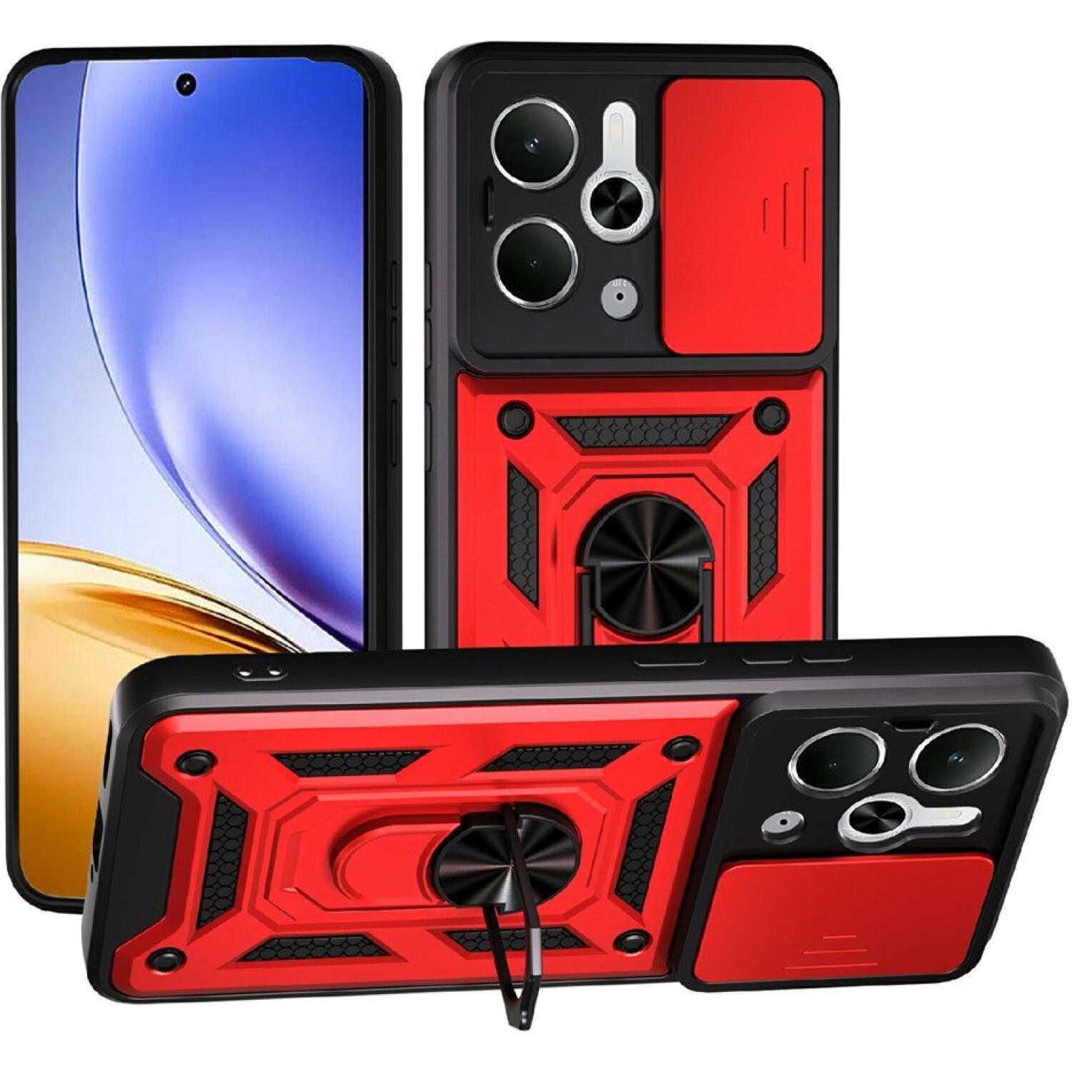 Θήκη Realme P3 Bodycell Armor Slide Ανθεκτική με Κάλυμμα για την Κάμερα & Μεταλλικό Ring Holder - Red (5206015082603)