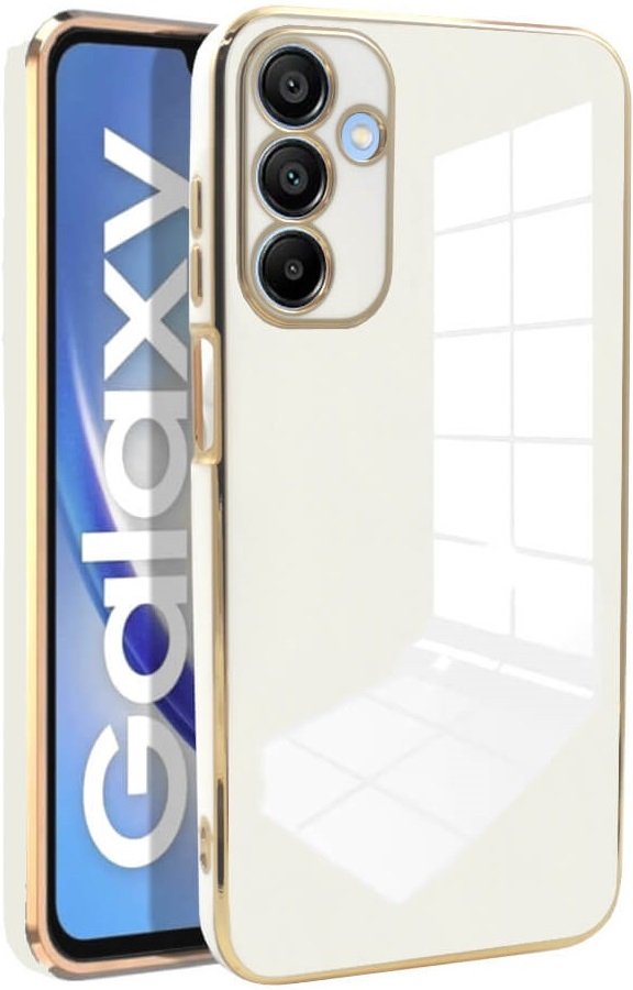 Θήκη Samsung Galaxy A15 Bodycell Gold Plated Σιλικόνης White