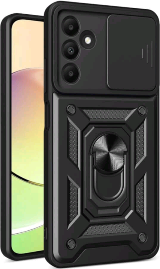 Θήκη Samsung Galaxy A16 - Bodycell Armor Slide Ανθεκτική με Κάλυμμα για την Κάμερα & Μεταλλικό Ring Holder - Black