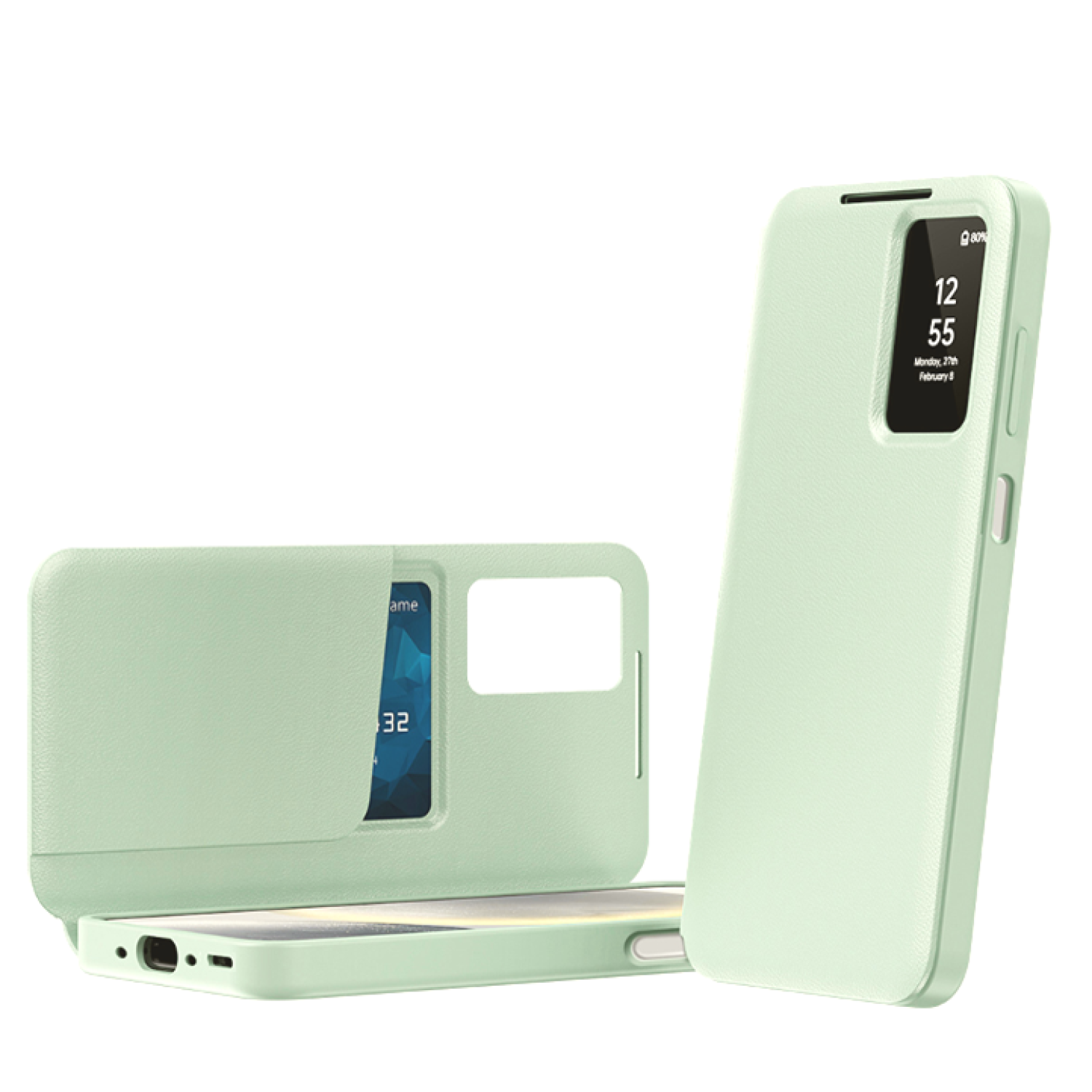 Θήκη Samsung Galaxy A17 / A26 Techsuit SmartView Series Flip με Ενεργό Πορτάκι Green