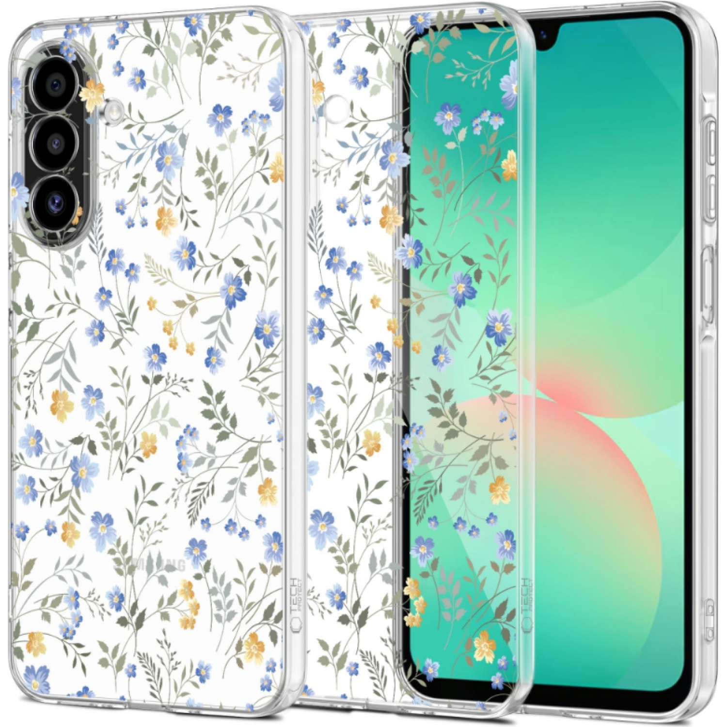 Θήκη Samsung Galaxy A17 Tech-Protect FlexAir Plus Διάφανη Σιλικόνης Spring Flowers