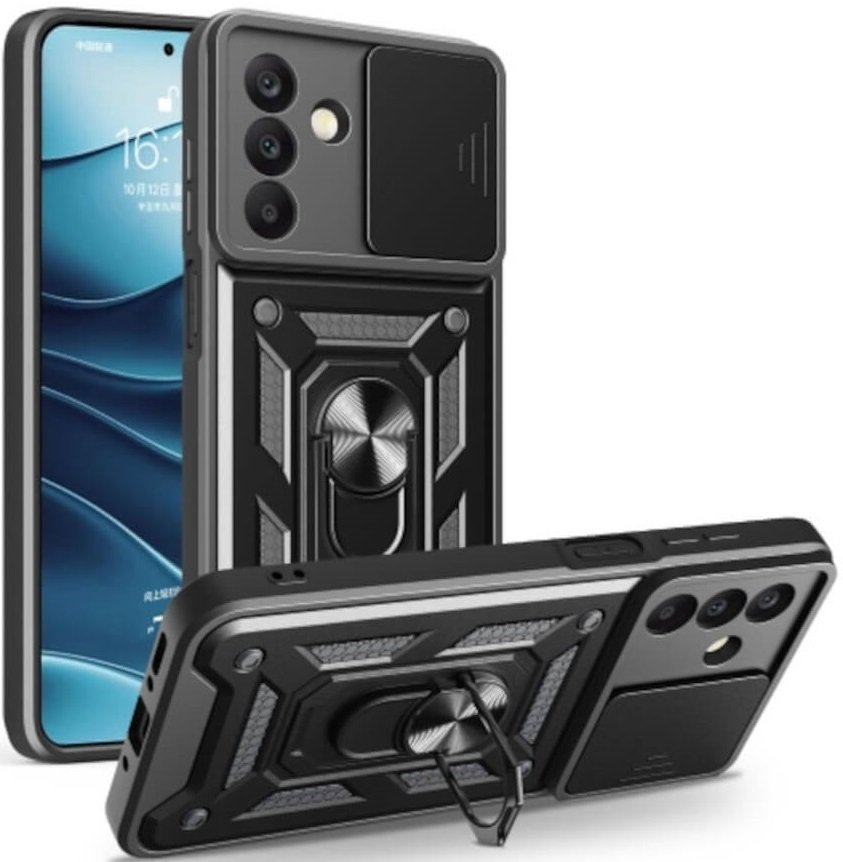 Θήκη Samsung Galaxy A26 Bodycell Armor Slide Ανθεκτική με Κάλυμμα για την Κάμερα & Μεταλλικό Ring Holder Black